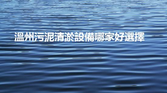 溫州污泥清淤設備哪家好選擇污泥清淤設備的最佳指南是什么？